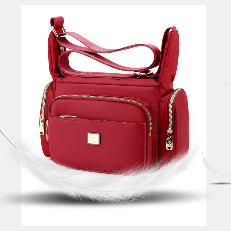 Borsa a tracolla in nylon per donna - Uso quotidiano, tasche multiple, tracolla regolabile