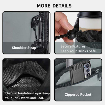 Portable Water Bottle Holder Pouch with 2 Bottle Pockets – Adjustable Carrier for Travel, Sports, and Daily Use - VOTVO