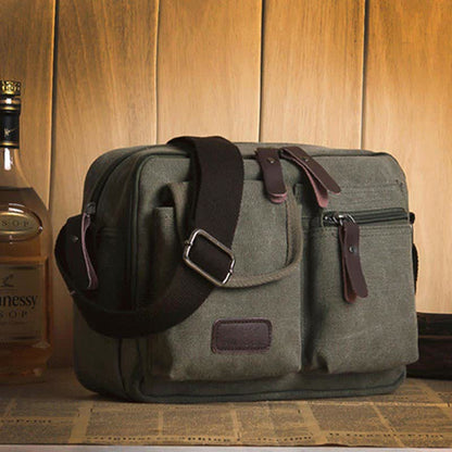 Borsa a tracolla in tela retrò da uomo - Borsa a tracolla casual