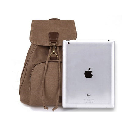 Canvas Backpack for Women & Girls – Vintage Drawstring School & Travel Rucksack