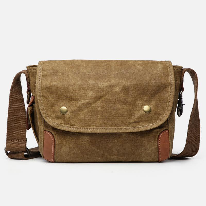 Retro Waterproof Canvas Crossbody Bag for Men – Commuter Messenger Purse