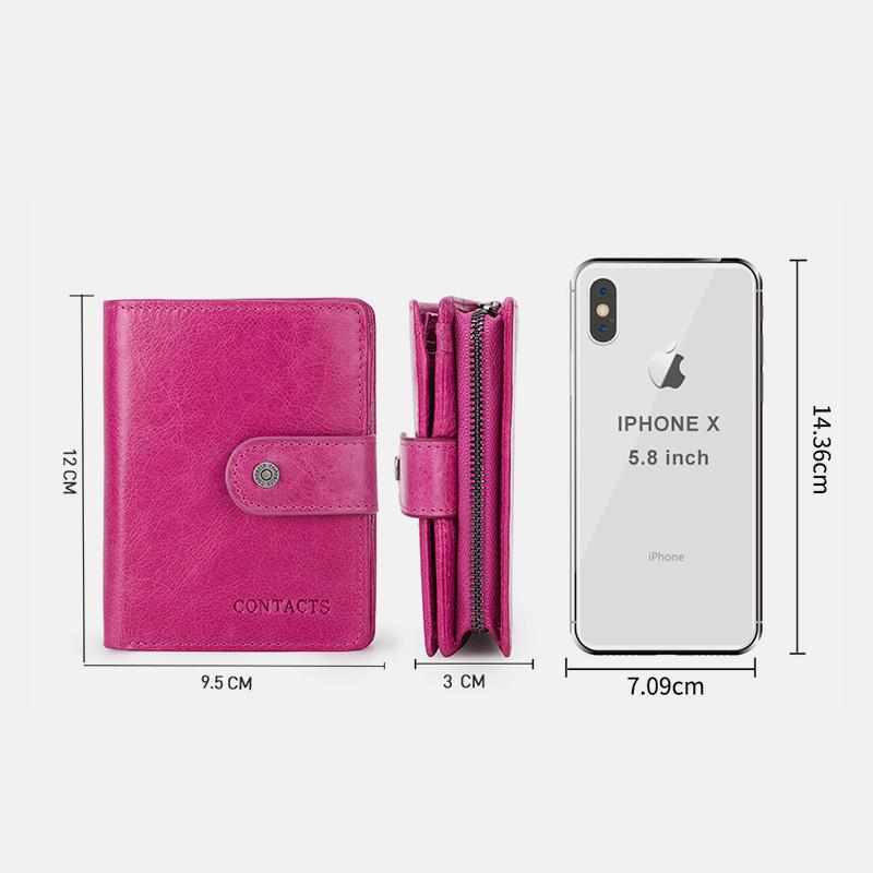RFID GenuineLeather Multi - Card Buckle Wallet - VOTVO