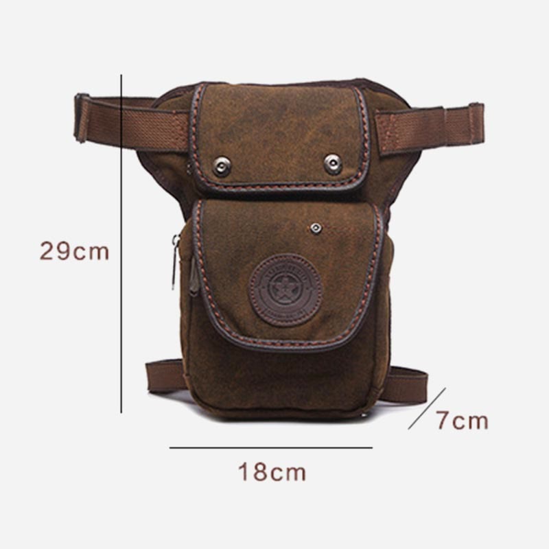 Men’s Retro Canvas Leg Bag – Outdoor Sports Crossbody with Adjustable Strap - VOTVO