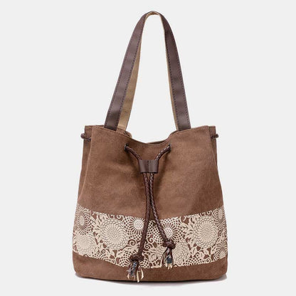 Shoulder Bag for Women – Casual Large Capacity Printed Canvas Shopping Handbag