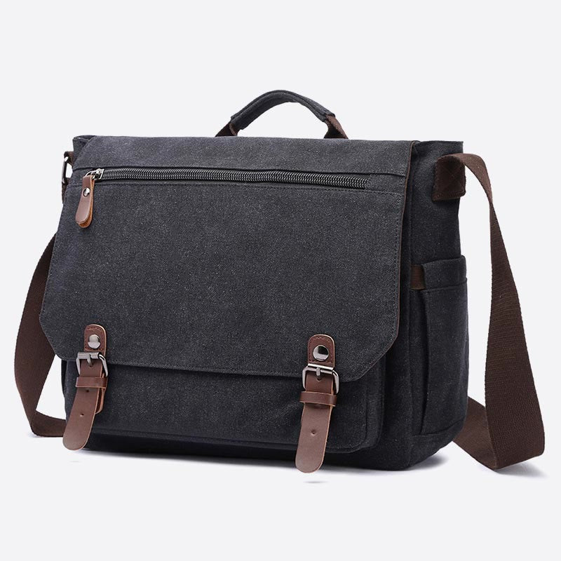 Messenger Bag for Men – Portable Large Capacity Canvas Business Briefcase