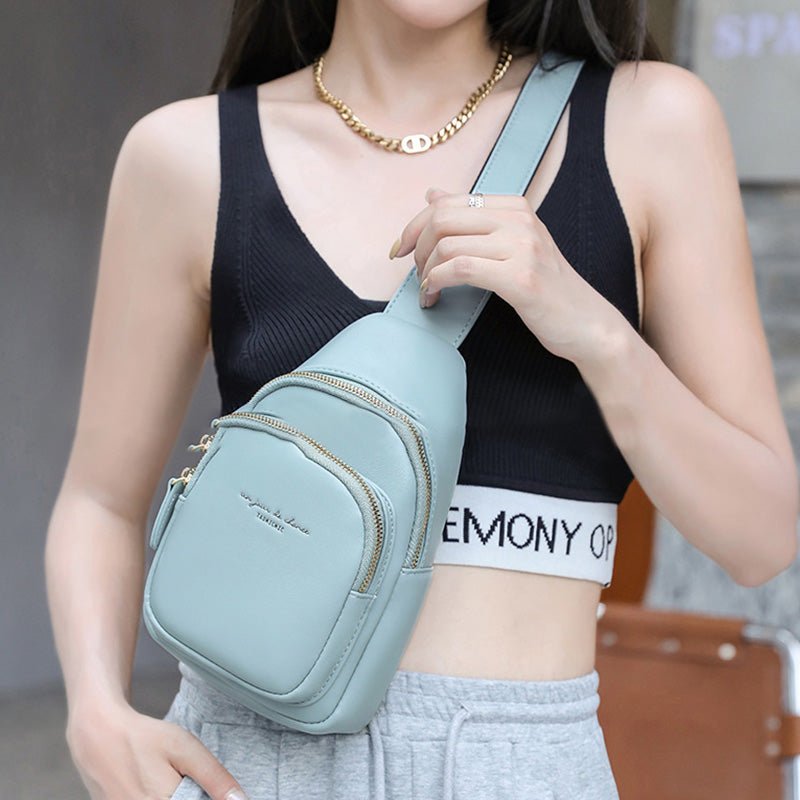 Sling Backpack Chest Bag for Women Small Leather Crossbody Bag - VOTVO