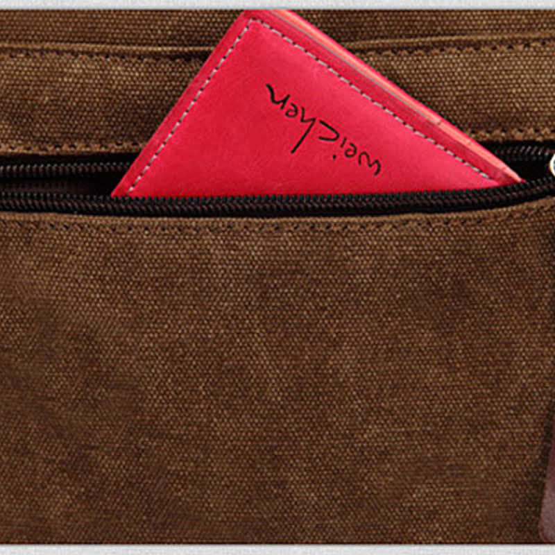 Canvas Messenger Bag for Men – Multi-Pocket Vintage Crossbody Shoulder Bag