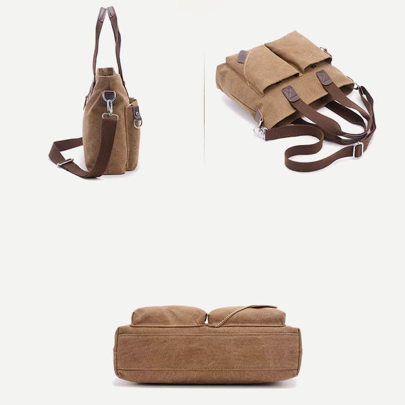Unisex Canvas Shoulder Bag – Retro Casual Handbag & Work Tote