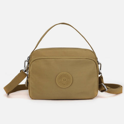 Small Nylon Crossbody Bag for Women – Triple Compartment Travel Purse