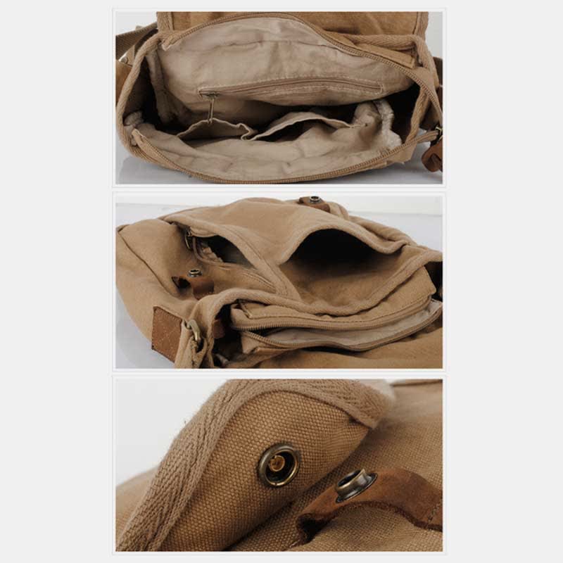 Small Canvas Messenger Bag – Casual Travel & Working Crossbody Shoulder Bag