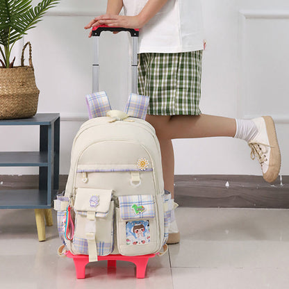 School Backpack for Kids – Cute Pattern Rolling Backpack with Adjustable Straps