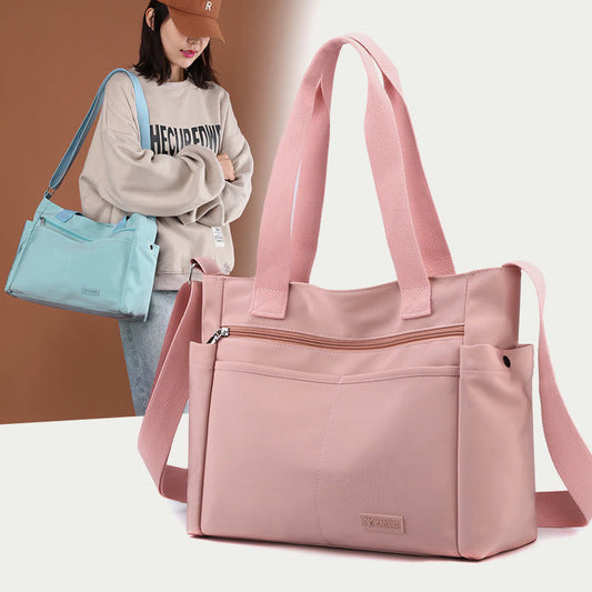 Minimalistic Nylon Tote Bag for Women – Large Handbag for School & Fitness