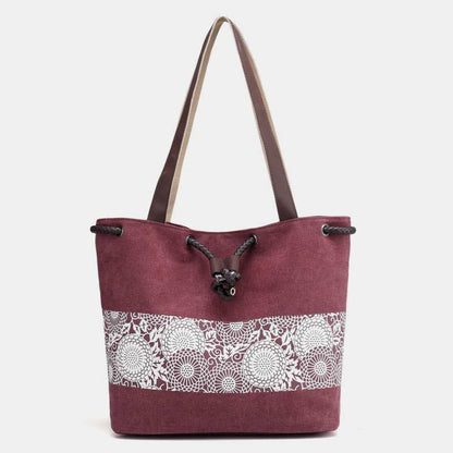Shoulder Bag for Women – Casual Large Capacity Printed Canvas Shopping Handbag