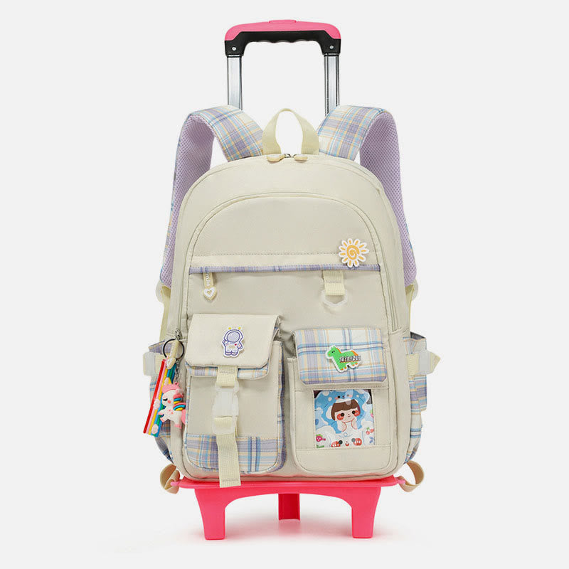 School Backpack for Kids – Cute Pattern Rolling Backpack with Adjustable Straps