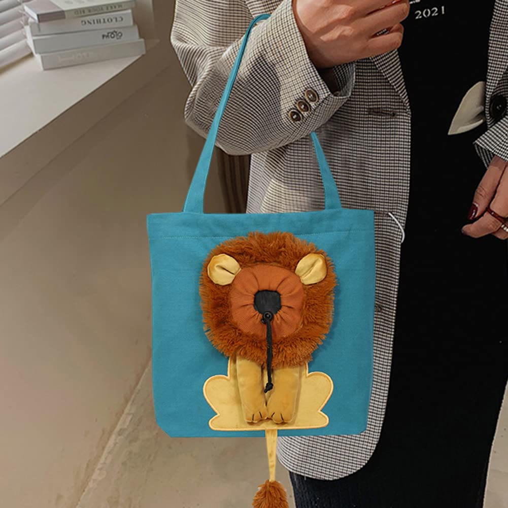 Pet Carrier for Small Animals - Travel Canvas Shoulder Bag with Cute Lion Design - VOTVO