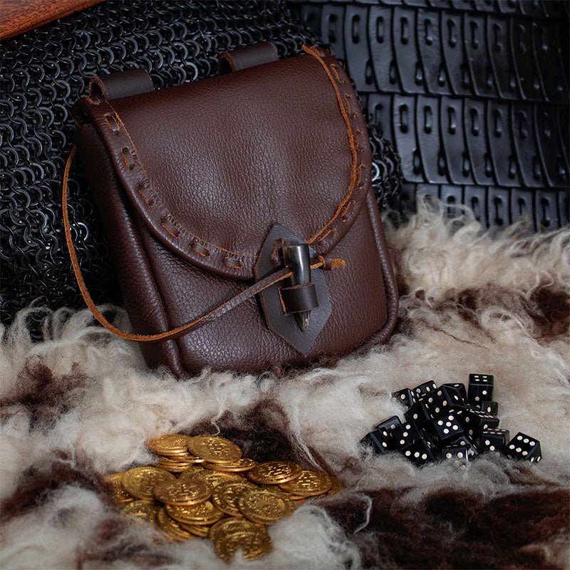 Renaissance Belt Pouch Holster - EDC Leather Waist Bag Cosplay Coin Purse - VOTVO