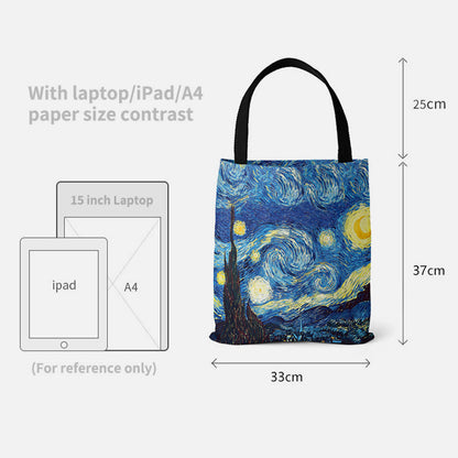 Handbag for Women - Starry Sky Oil Painting Canvas Beach Shoulder Bag