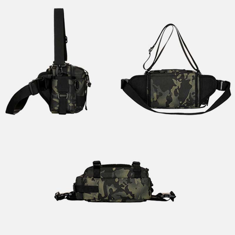 Large Camo Tactical Bag for Sports | Nylon Crossbody Bag Waist Bag