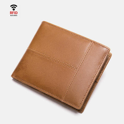Retro Large Capacity RFID GenuineLeather Wallet