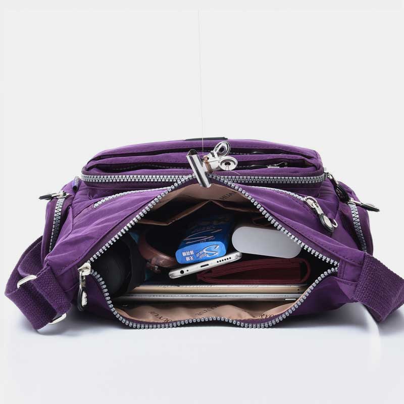Borsa a tracolla multitasche in nylon impermeabile