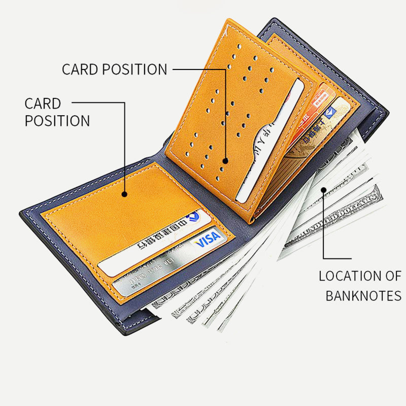 Men’s Slimfold Wallet with Extra Capacity & Passcase – Durable PU Leather Card Holder