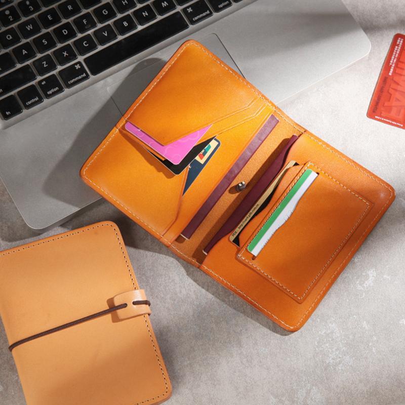 Real Leather Multifunctional Vintage Passport Holder & Card Case