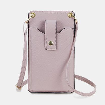 Leather Crossbody Phone Bag with Card Slots for Women – Compact Purse with Adjustable Strap