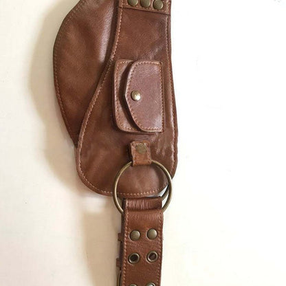 Medieval Unisex Boho Leather Utility Belt Bag - Waist Bag & Phone Pouch - VOTVO
