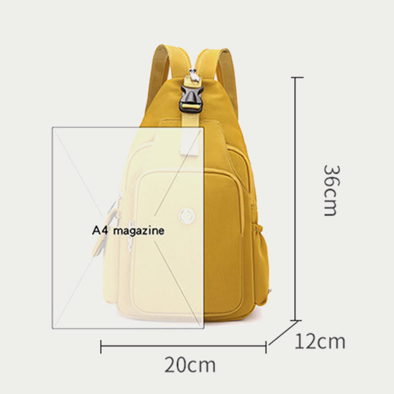 Multifunctional Sling Backpack for Women – Waterproof Nylon Crossbody Bag with Adjustable Strap for Daily Use