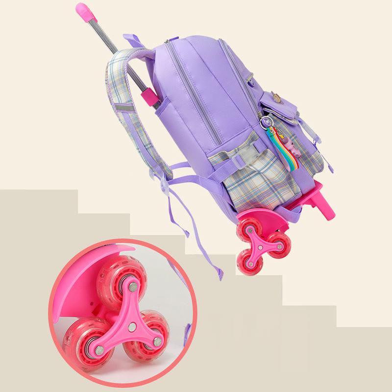 School Backpack for Kids – Cute Pattern Rolling Backpack with Adjustable Straps