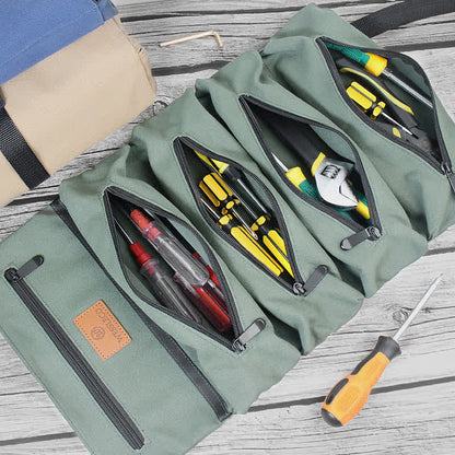 Tool Roll Bag Organizer – Heavy Duty Tool Handbag with 5 Tool Pouches - VOTVO