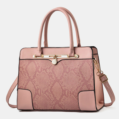 Vintage Women's Top-Handle Satchel Purses Work Tote Shoulder Bag with Long Strap