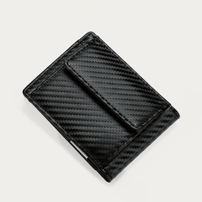 Minimalist Multi - Slot Bifold Card Holder RFID Blocking Wallet with Cash Clip - VOTVO