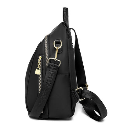 Black Oxford Backpack for Travel and Everyday Use
