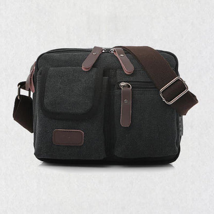 Borsa a tracolla in tela retrò da uomo - Borsa a tracolla casual
