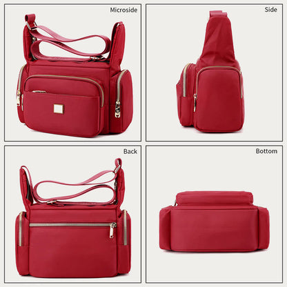 Borsa a tracolla in nylon per donna - Uso quotidiano, tasche multiple, tracolla regolabile