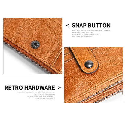 Men's RFID Anti-theft Retro Wallet – Genuine Leather, Secure & Stylish