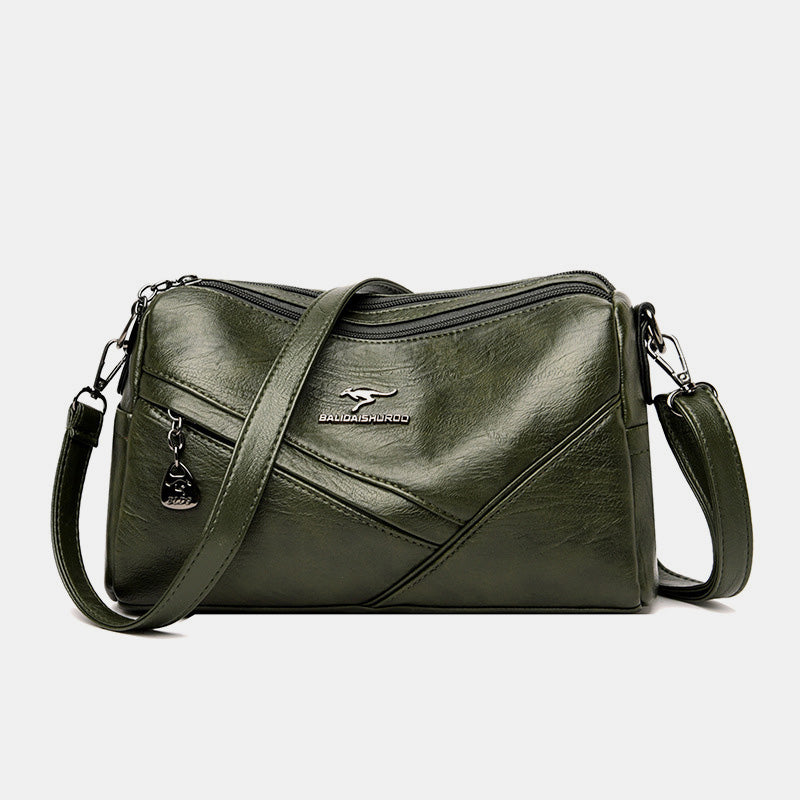 Retro Medium Sling Shoulder Bag for Women – Soft PU Leather Crossbody Handbag