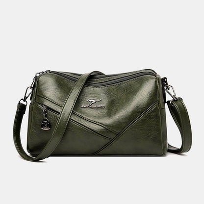 Retro Medium Sling Shoulder Bag for Women – Soft PU Leather Crossbody Handbag
