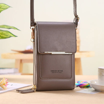 Lightweight Leather Phone Purse - Mini Crossbody Shoulder Bag & Cell Phone Pouch for Women