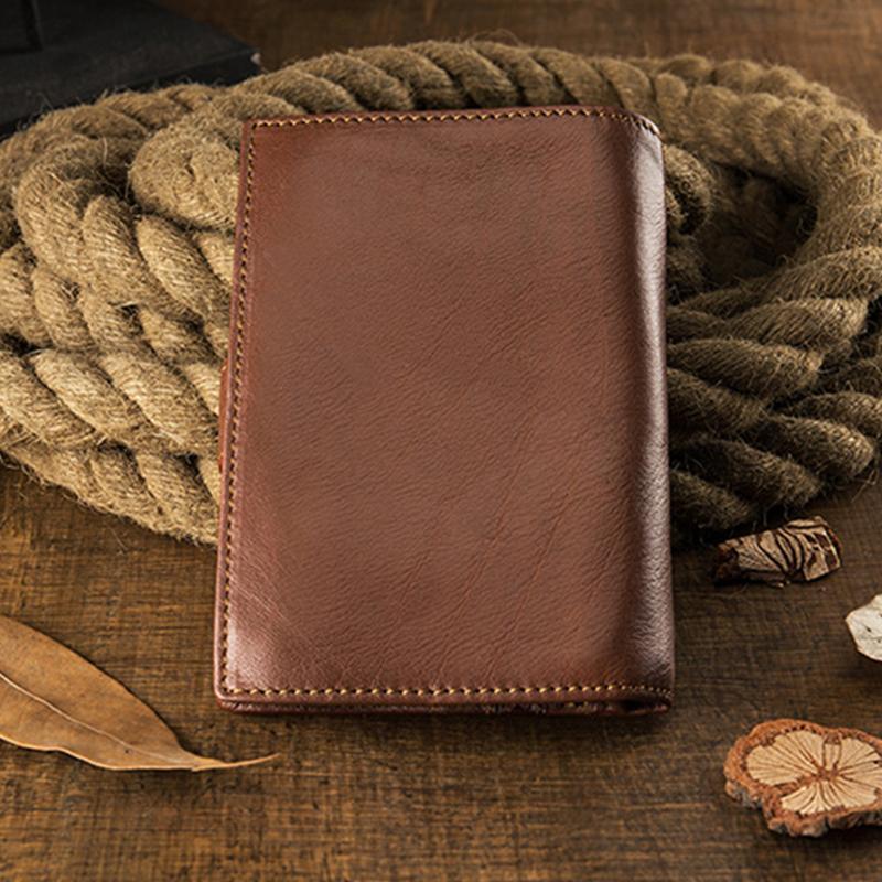 Premium Real Leather Large Capacity Vertical Wallet for Men – Slim, Durable & Stylish