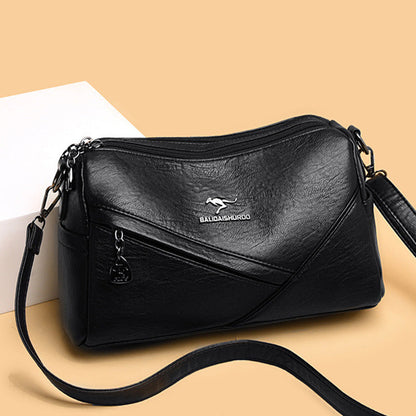 Retro Medium Sling Shoulder Bag for Women – Soft PU Leather Crossbody Handbag