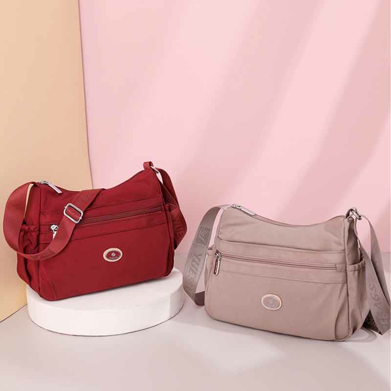 Multiple Color Crossbody Purse for Women - Large Nylon Commuter Bag