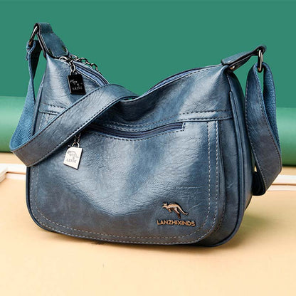 Women’s Soft Leather Double Compartment Crossbody Bag – Stylish & Practical Shoulder Bag - VOTVO