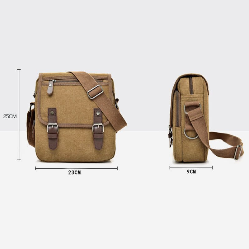 Retro Canvas Messenger Bag for Men – Crossbody Shoulder Bag for Business & Travel - VOTVO