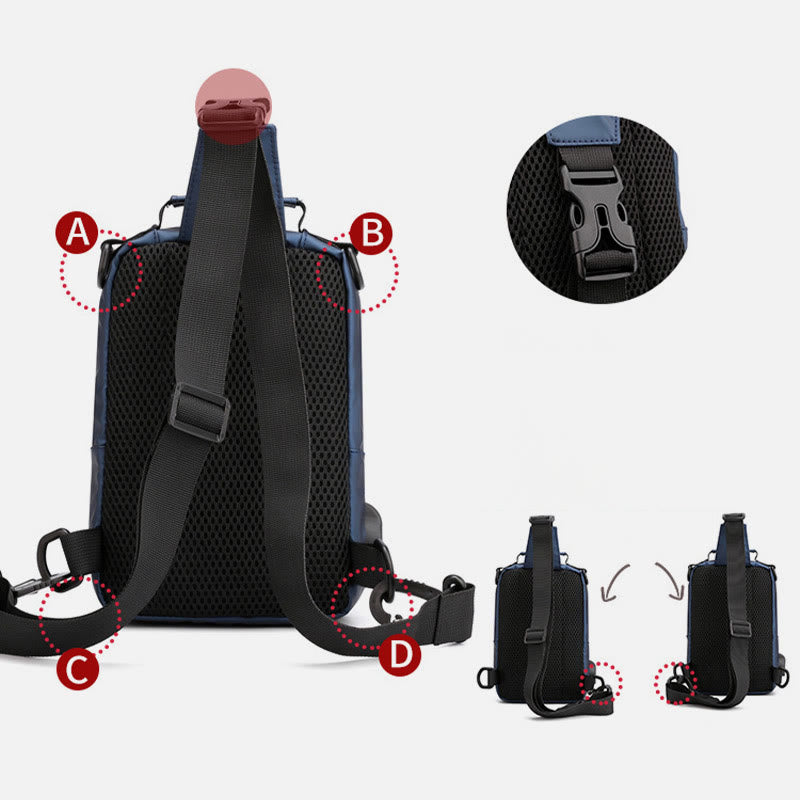 Pratica borsa a tracolla da uomo – Borsa da viaggio impermeabile