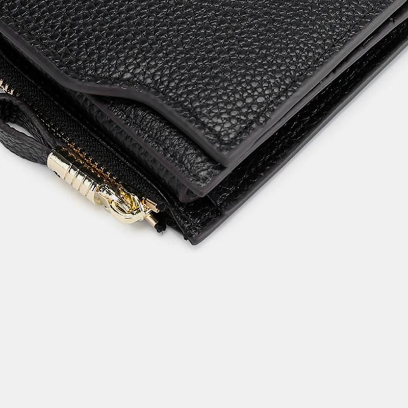RFID Leather Retro Long Wallet with Zipper Pocket – Large Capacity Purse for Women