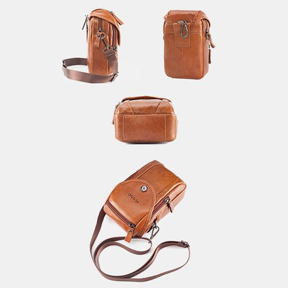 Men's Genuine Leather Phone Purse – Crossbody & Waist Bag for Daily Use
