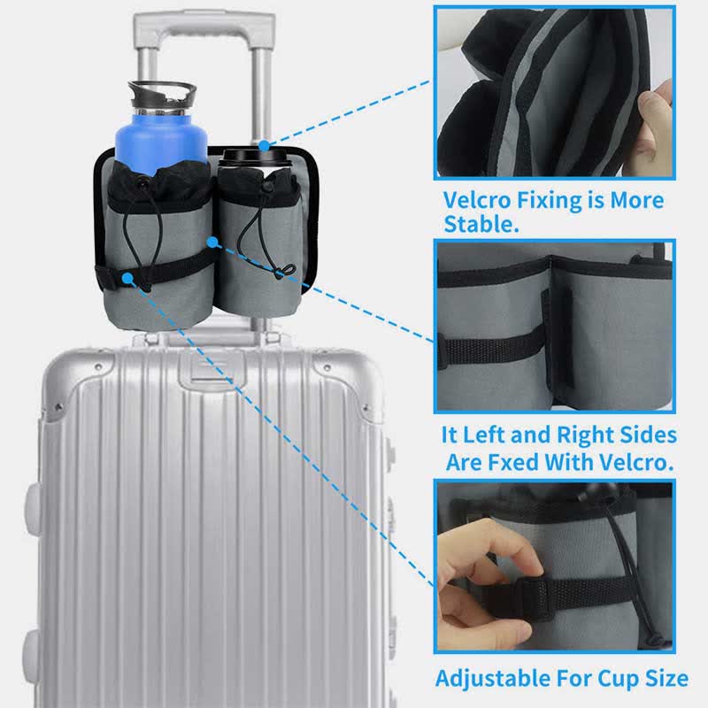 Portable Water Bottle Holder Pouch with 2 Bottle Pockets – Adjustable Carrier for Travel, Sports, and Daily Use - VOTVO