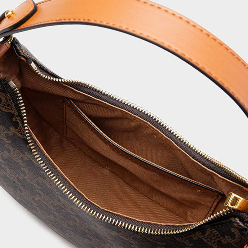 Retro Mini Dumpling Shoulder Bag – Classic PU Leather Clutch Handbag with Zipper Closure